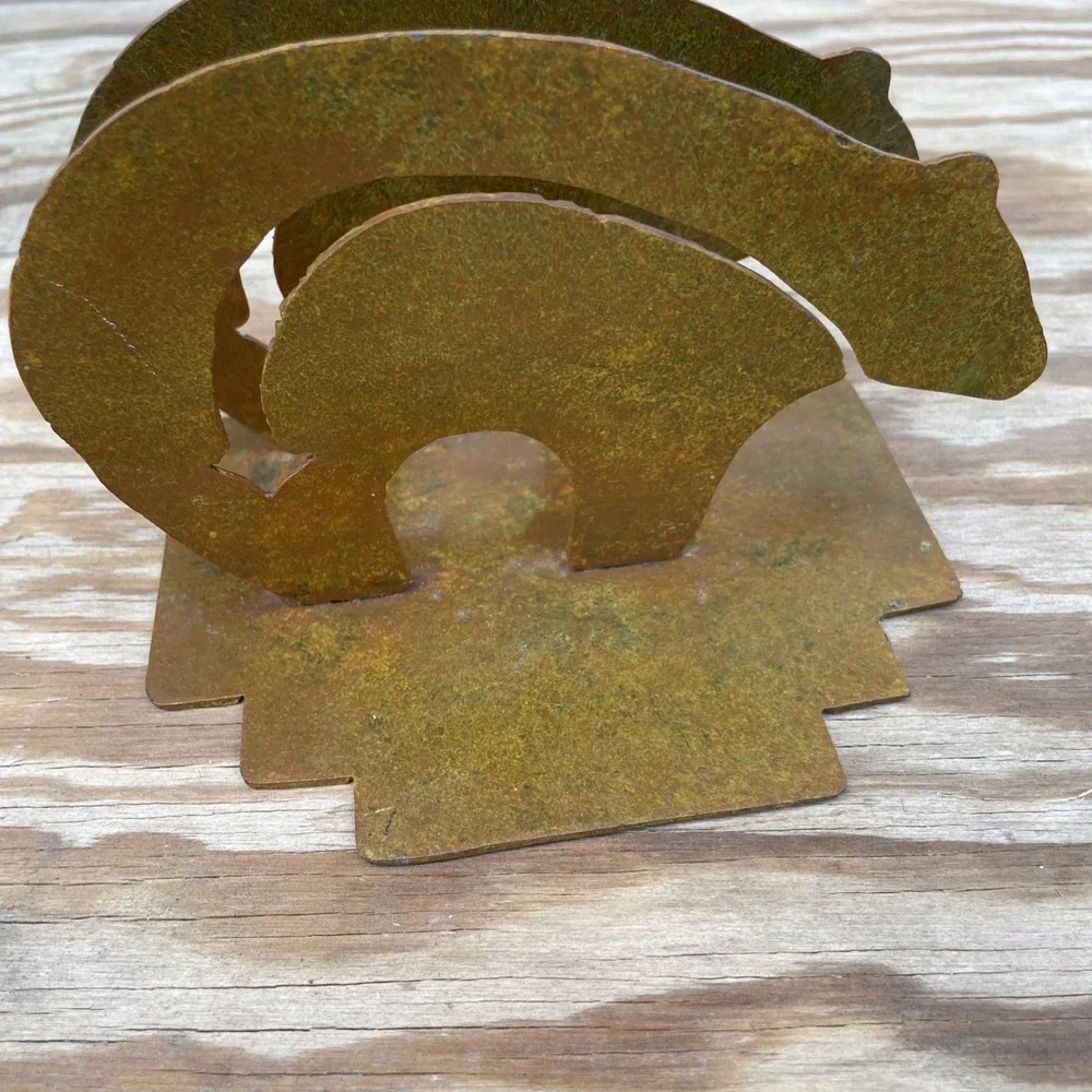 Metal Bear Napkin Or Mail Holder Southwestern Primitive